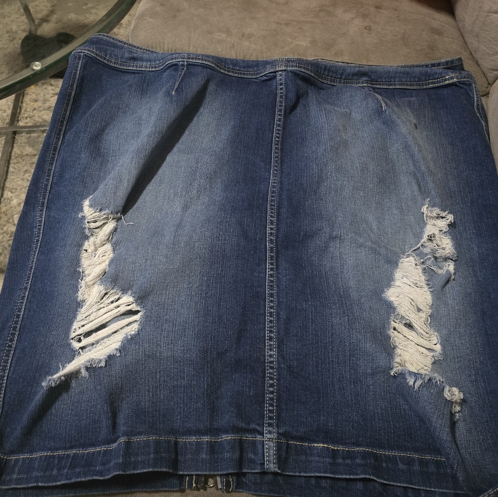Plus Size Blue Jean Skirt
